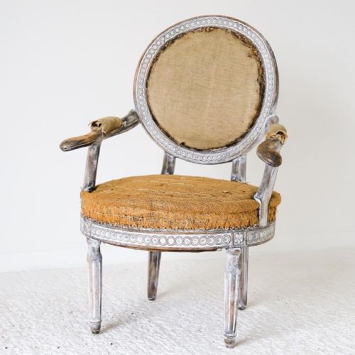 18TH CENTURY SWEDISH GUSTAVIAN ARMCHAIR WITH ORIGINAL TIME WORN PAINT - ADDITIONAL PHOTO 19