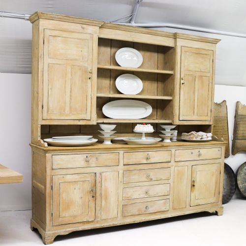 GRAND SCALE ENGLISH 19TH CENTURY COUNTRY HOUSE PINE KITCHEN DRESSER - ADDITIONAL PHOTO 1