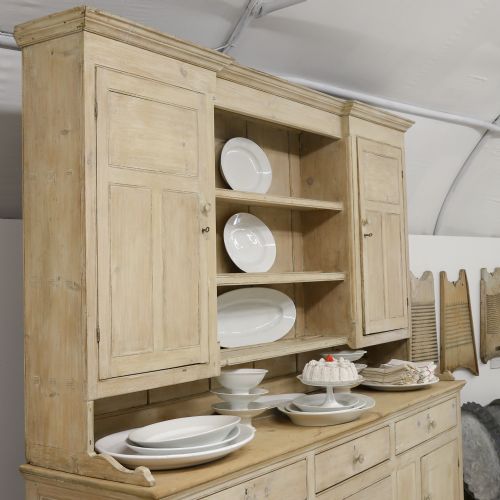 GRAND SCALE ENGLISH 19TH CENTURY COUNTRY HOUSE PINE KITCHEN DRESSER - ADDITIONAL PHOTO 12