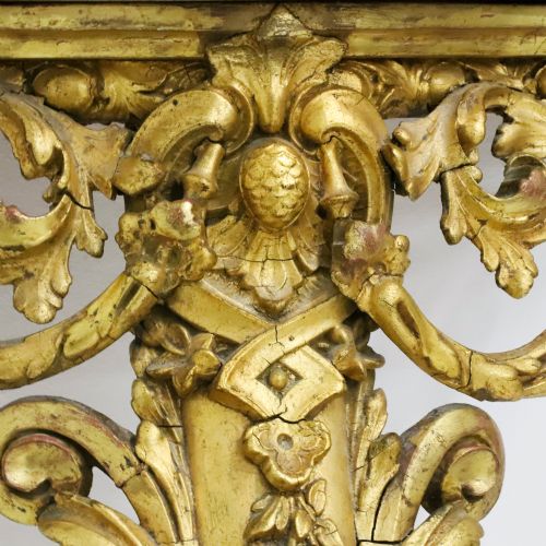 FRENCH GILTWOOD AND GESSO CONSOLE TABLE WITH CARRERA MARBLE TOP C1860 - ADDITIONAL PHOTO 2