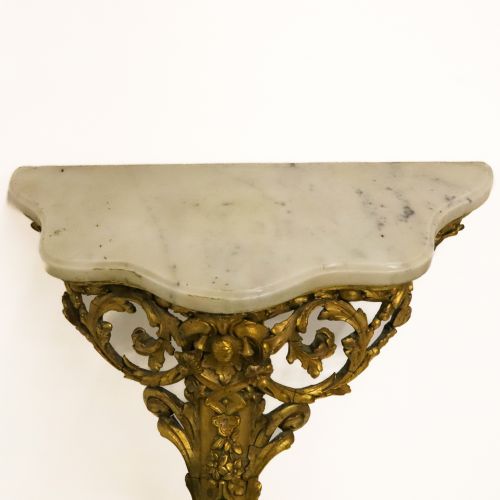 FRENCH GILTWOOD AND GESSO CONSOLE TABLE WITH CARRERA MARBLE TOP C1860 - ADDITIONAL PHOTO 4