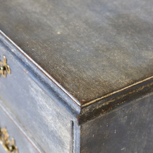 GEORGIAN CHEST OF DRAWERS LATER PAINTED DISTRESSED MOTTLED BLUE FINISH - ADDITIONAL PHOTO 8