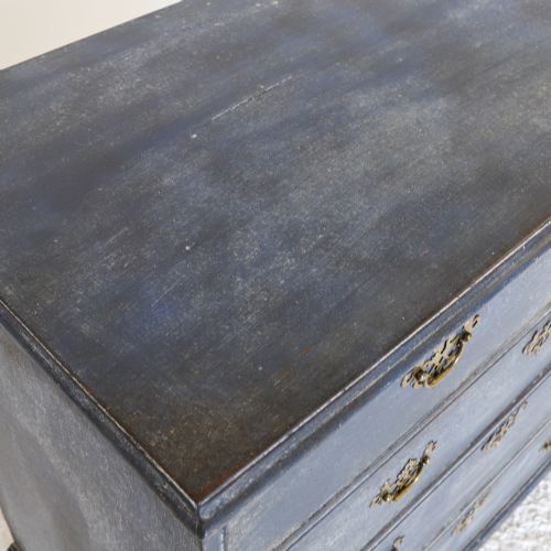 GEORGIAN CHEST OF DRAWERS LATER PAINTED DISTRESSED MOTTLED BLUE FINISH - ADDITIONAL PHOTO 9