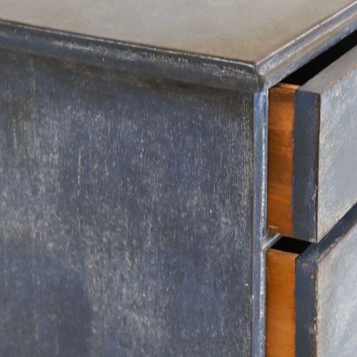 GEORGIAN CHEST OF DRAWERS LATER PAINTED DISTRESSED MOTTLED BLUE FINISH - ADDITIONAL PHOTO 11