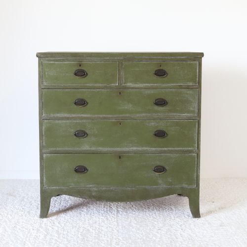 georgian chest of drawers later painted distressed mottled green - CATEGORY: ANTIQUE CHEST OF DRAWERS - DATED 19TH CENTURY