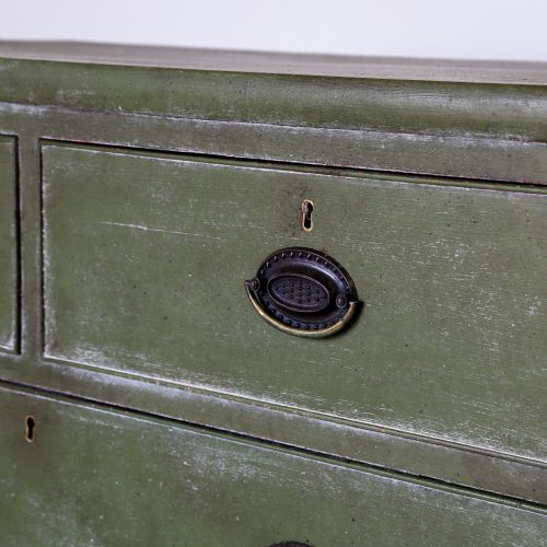 GEORGIAN CHEST OF DRAWERS LATER PAINTED DISTRESSED MOTTLED GREEN - ADDITIONAL PHOTO 3