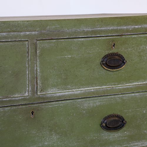 GEORGIAN CHEST OF DRAWERS LATER PAINTED DISTRESSED MOTTLED GREEN - ADDITIONAL PHOTO 4
