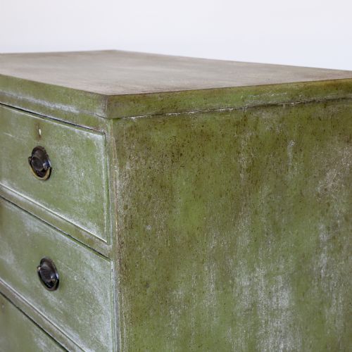 GEORGIAN CHEST OF DRAWERS LATER PAINTED DISTRESSED MOTTLED GREEN - ADDITIONAL PHOTO 11