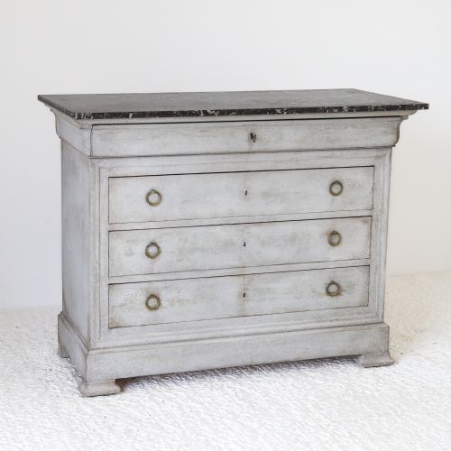 FRENCH COMMODE WITH ORIGINAL MARBLE TOP C1900 - ADDITIONAL PHOTO 2