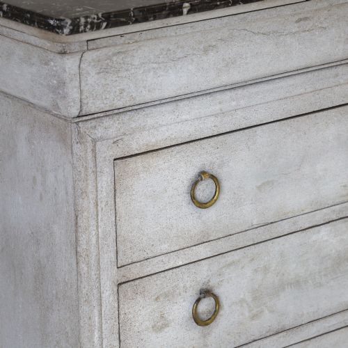 FRENCH COMMODE WITH ORIGINAL MARBLE TOP C1900 - ADDITIONAL PHOTO 5