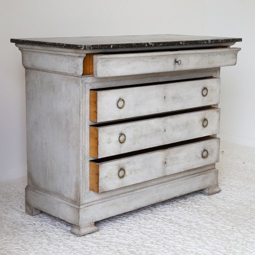 FRENCH COMMODE WITH ORIGINAL MARBLE TOP C1900 - ADDITIONAL PHOTO 12
