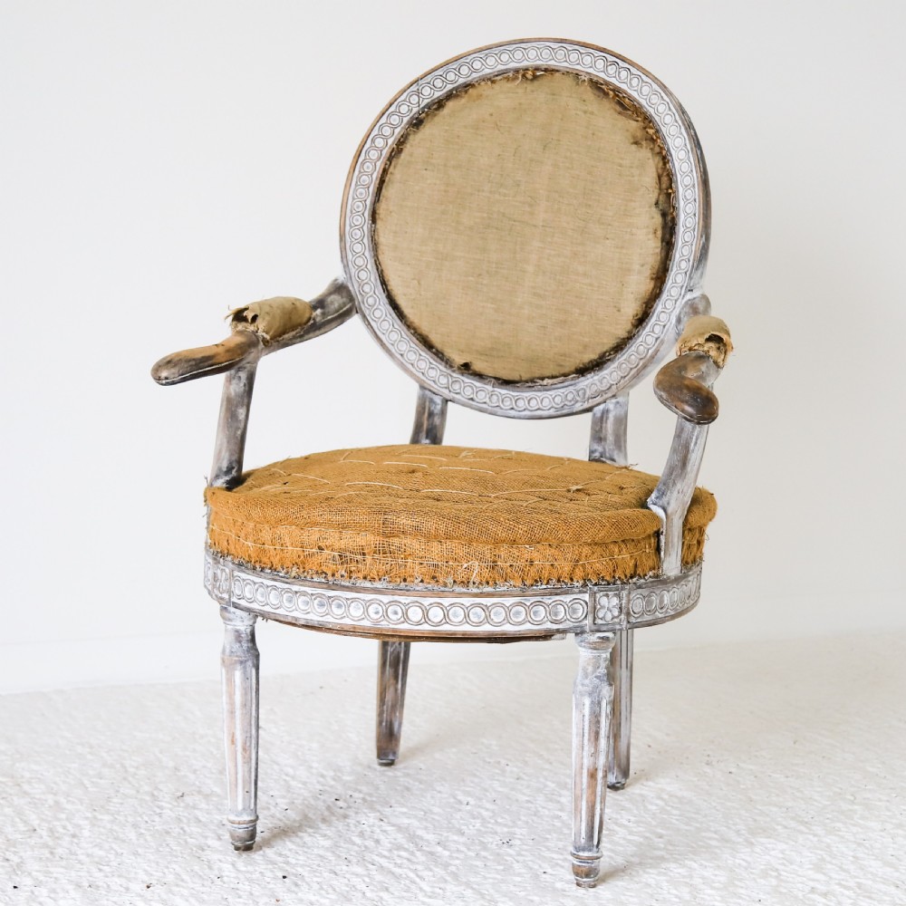 18th Century Swedish Gustavian Armchair with Original Time Worn Paint