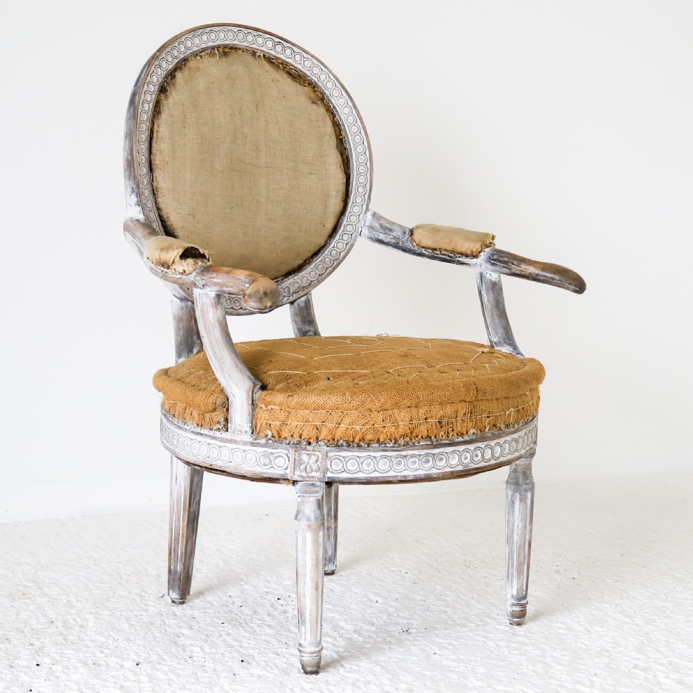 18th Century Swedish Gustavian Armchair with Original Time Worn Paint View III