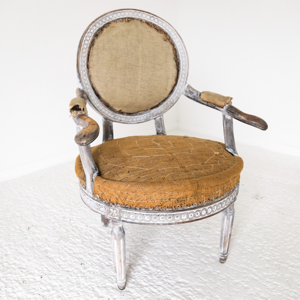 18th Century Swedish Gustavian Armchair with Original Time Worn Paint View VI