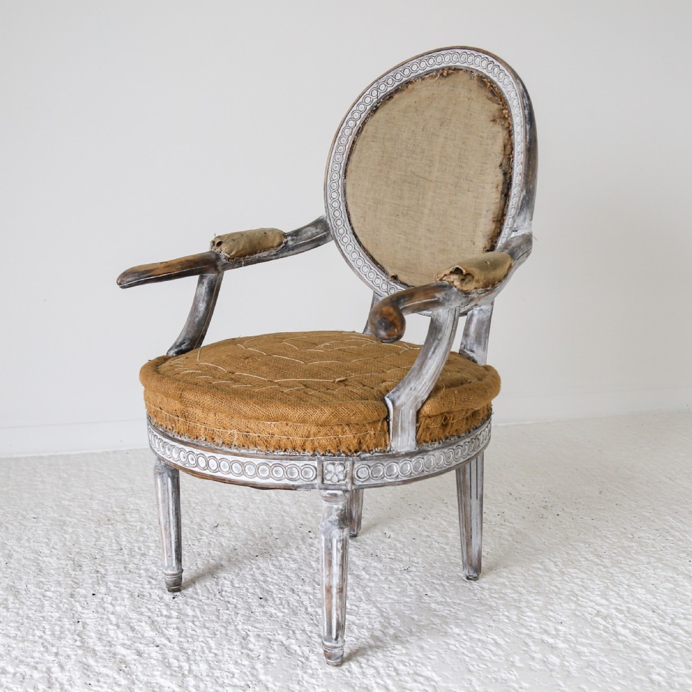 18th Century Swedish Gustavian Armchair with Original Time Worn Paint View X