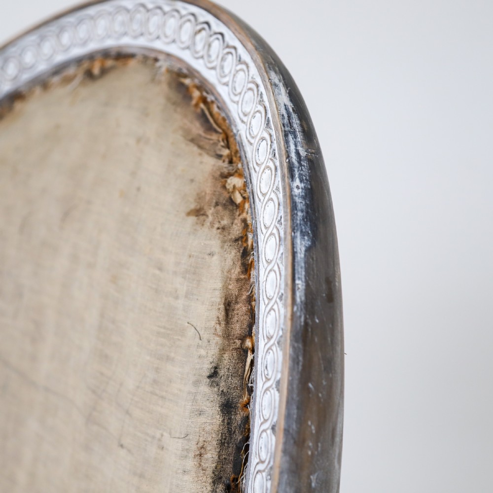 18th Century Swedish Gustavian Armchair with Original Time Worn Paint View XII