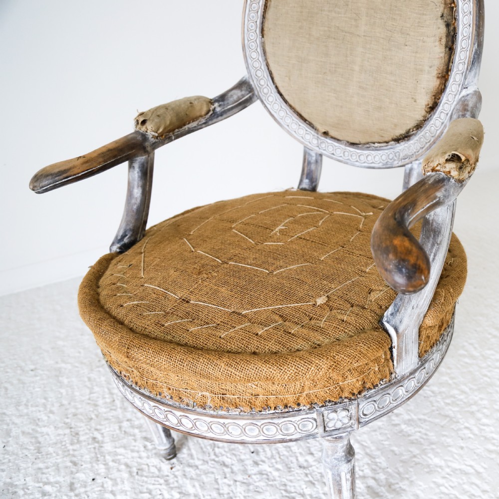 18th Century Swedish Gustavian Armchair with Original Time Worn Paint View XIII