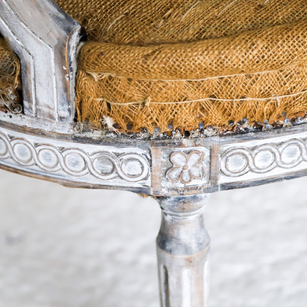 18th Century Swedish Gustavian Armchair with Original Time Worn Paint View XIV
