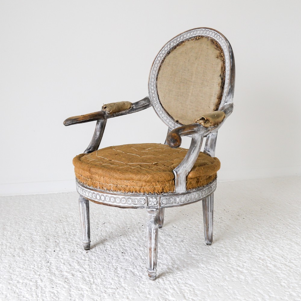 18th Century Swedish Gustavian Armchair with Original Time Worn Paint View XVIII
