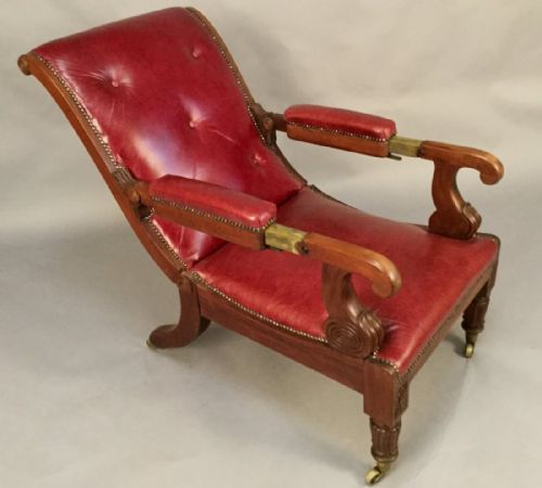 RARE PATENT GENTLEMAN'S RECLINING ARMCHAIR C 1830 - ADDITIONAL PHOTO 1