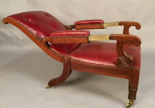 RARE PATENT GENTLEMAN'S RECLINING ARMCHAIR C 1830 - ADDITIONAL PHOTO 2
