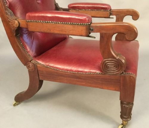 RARE PATENT GENTLEMAN'S RECLINING ARMCHAIR C 1830 - ADDITIONAL PHOTO 4