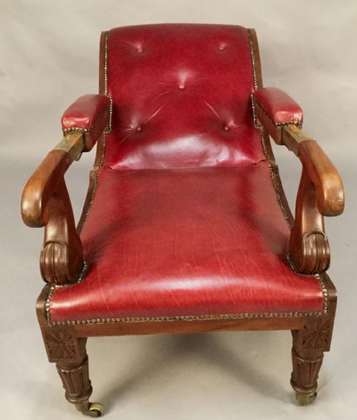 RARE PATENT GENTLEMAN'S RECLINING ARMCHAIR C 1830 - ADDITIONAL PHOTO 5