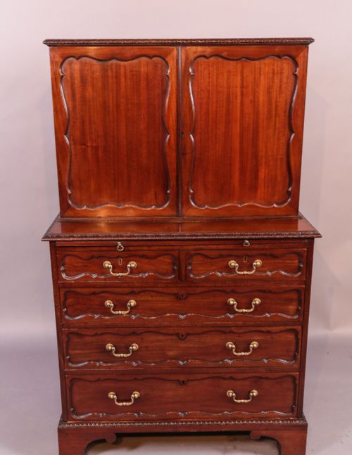 Victorian Mahogany Fitted Cabinet on Chest