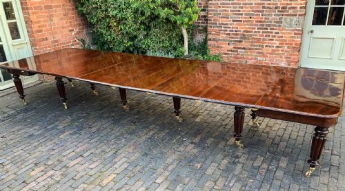 Very Rare Early 19th Century Mahogany Extending Dining Table 16 Feet 10 Legs
