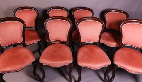 A GOOD SET OF 8 VICTORIAN MAHOGANY DINING CHAIRS - ADDITIONAL PHOTO 1