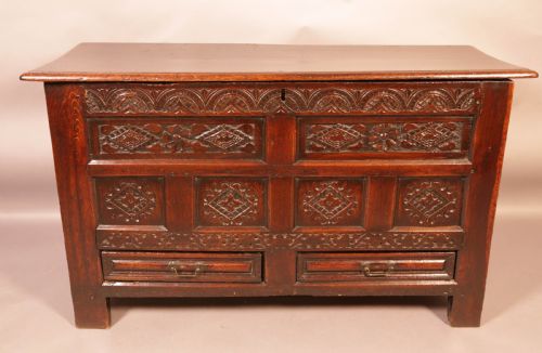 Rare 17th Century Oak Coffer