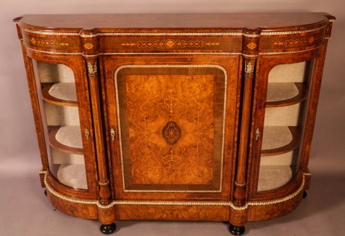 A Superb Victorian Burr Walnut Credenza
