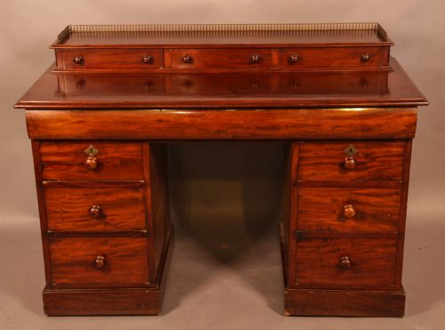 A Victorian Mahogany Knee Hole Desk