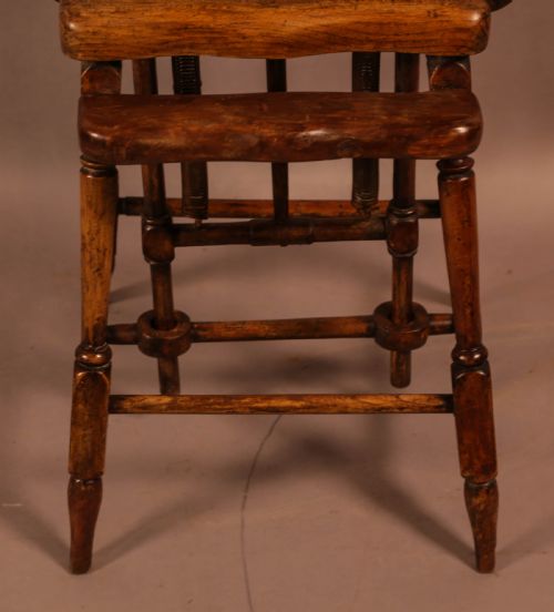 A RARE VICTORIAN CHILDS EXERCISE CHAIR YEW WOOD - ADDITIONAL PHOTO 5