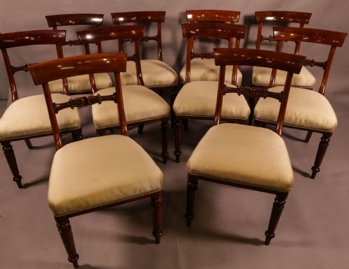 A Rare Set of 10 George IV Mahogany Dining Chairs