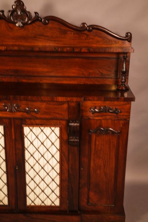 A ROSEWOOD CHIFFONIER 4 DOORS VICTORIAN - ADDITIONAL PHOTO 4