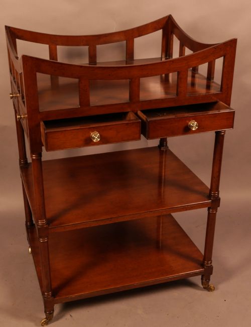 A MAHOGANY 3 TEIR LIBRARY BOOK STAND - ADDITIONAL PHOTO 1