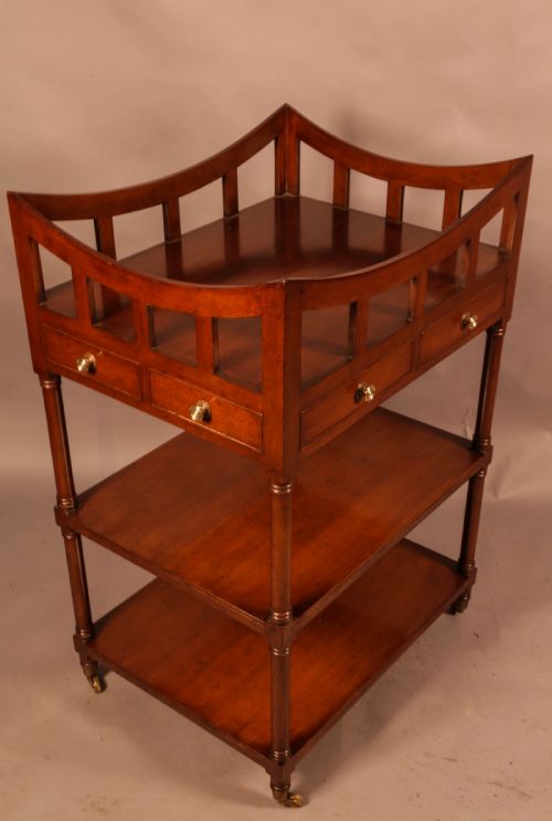 A MAHOGANY 3 TEIR LIBRARY BOOK STAND - ADDITIONAL PHOTO 4