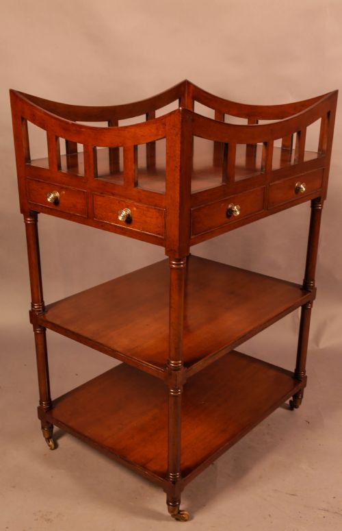 A MAHOGANY 3 TEIR LIBRARY BOOK STAND - ADDITIONAL PHOTO 5