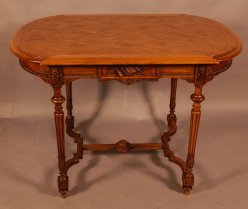 Window Table in Walnut Parquetry
