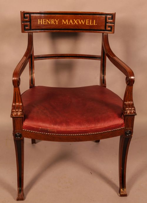 A FINE PAIR OF REGENCY PERIOD CARVER CHAIRS HENRY MAXWELL - ADDITIONAL PHOTO 4