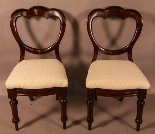 A SET OF 8 VICTORIAN MAHOGANY BALLOON BACK DINING CHAIRS - ADDITIONAL PHOTO 6