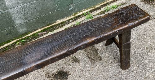 A LARGE 18TH CENTURY OAK BENCH FROM THE ARCHBISHOPS PALACE YORK - ADDITIONAL PHOTO 5