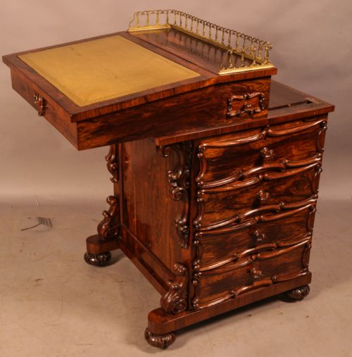 A SUPERB VICTORIAN DAVENPORT DESK IN ROSEWOOD - ADDITIONAL PHOTO 7