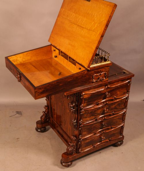 A SUPERB VICTORIAN DAVENPORT DESK IN ROSEWOOD - ADDITIONAL PHOTO 8