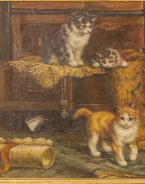 OIL ON CANVAS CATS AND KITTENS - ADDITIONAL PHOTO 3
