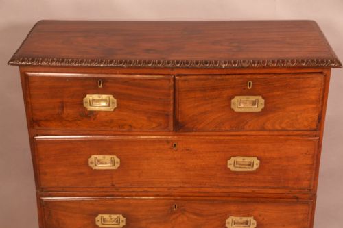 A RARE ANGLO INDIAN CAMPAIGN CHEST PADOUK - ADDITIONAL PHOTO 2