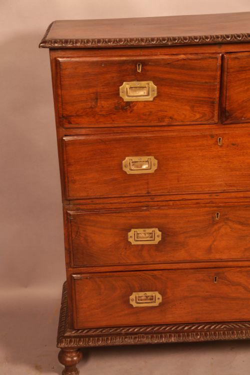 A RARE ANGLO INDIAN CAMPAIGN CHEST PADOUK - ADDITIONAL PHOTO 5