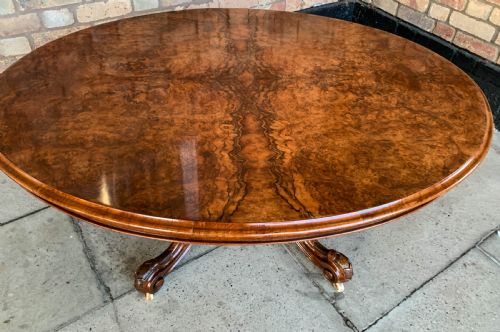 a burr walnut coffee table adapted - CATEGORY: ANTIQUE TABLES - DATED VICTORIAN