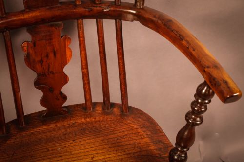 A VERY UNUSUAL YEW WOOD WINDSOR CHAIR C 1830 - ADDITIONAL PHOTO 7